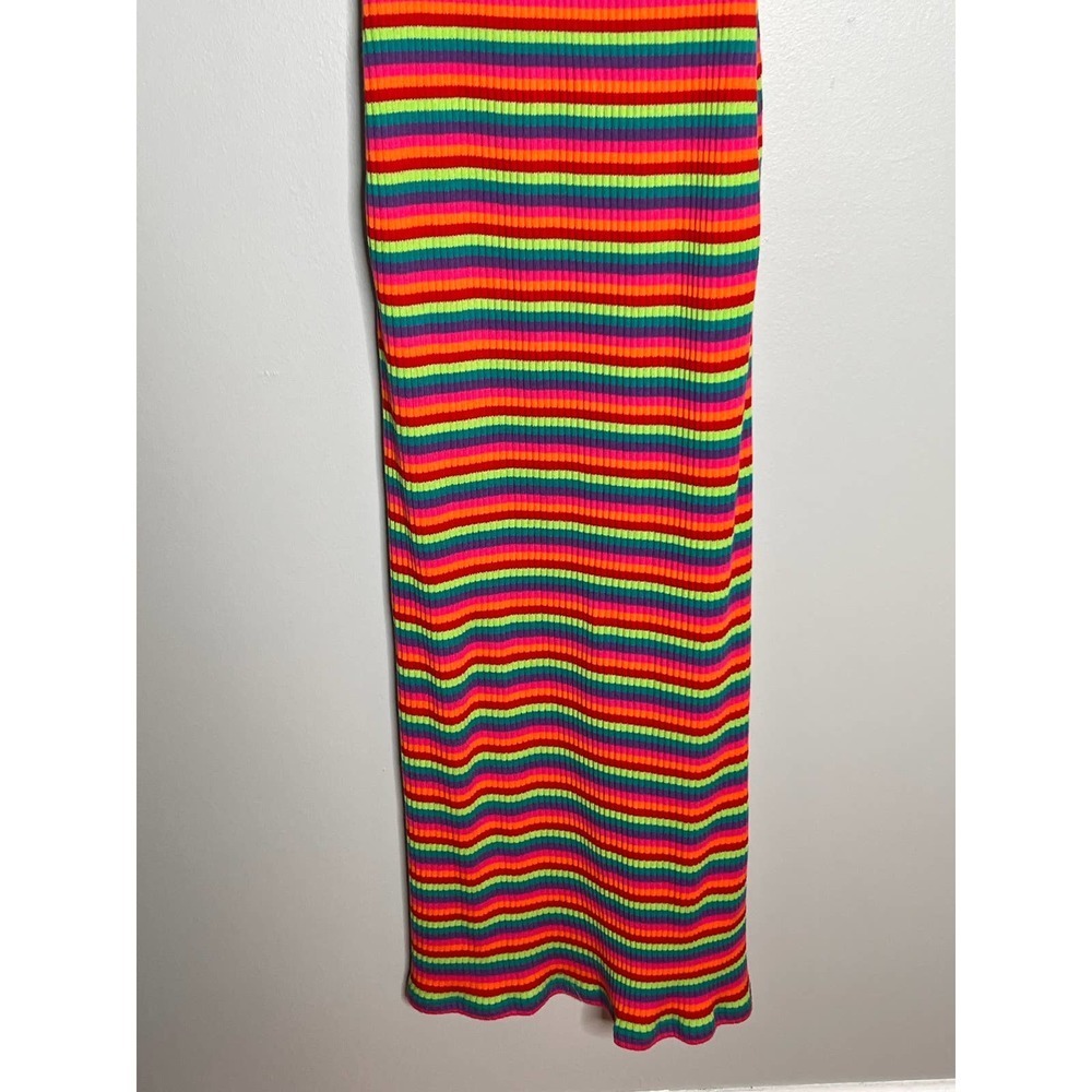 Anna Sui Multicolor Cotton Striped Sleeveless Button Midi Dress Size P - Picture 8 of 8
